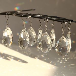 HYBEADS 10pcs 38mm Crystal Suncatcher, Hanging Clear Teardrops Crystals Chandelier Parts Prisms Pendants with Hook for Windows Lamp Christmas Tree Decorations Home Decor