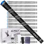 KNLY Wrap Golf Grips Set of 13- Triangular Concave Texture Control Technology, All-Weather Performance Rubber Golf Club Grips, Standard/Midsize,13 Grips with 15 Tapes and 13 Grips with All Repair Kits