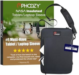 PHOOZY Insulated Thermal Sleeve for Laptops, iPads, MacBooks & Similar Sized Tablets or Laptops up to 16" - Patented NASA Thermal Technology Extends Battery Life in The Cold (Black)