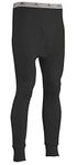 Indera Expedition Weight Cotton Raschel Knit Long Johns Thermal Underwear for Men, Black, Large
