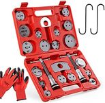 Orion Motor Tech 24pcs Brake Caliper Tool, Heavy Duty Brake Caliper Compression Tool Caliper Piston Tool for Brake Pad Replacement Reset, with Thrust Bolt Assemblies Retaining Plates 18 Disc Adapters