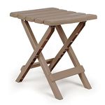 Camco 51883 Small Adirondack Folding Plastic Table - Champagne