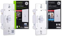 GE Enbrighten Z-Wave Plus Smart Light Switch Kit with QuickFit and SimpleWire, 3-Way Ready, Works with Alexa, Google Assistant, Zwave Hub Required, 1 Switch + 1 Add-On, Toggle, 47864,White 1-Pack