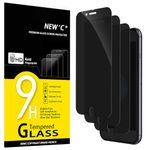 NEW'C 3 Pack Privacy Screen Protector for iPhone 8, iPhone 7, Balanced 35-Degree Privacy Angle with Eye Protection, Ultra Durable 9H Hardness, Bubble-Free