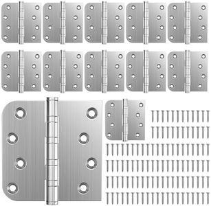 KOLET Ball Bearing Door Hinges, 4 x 4 Inches, Brushed Nickel, 12 Pack