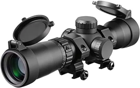 MA3TY 1.5-5x32 Crossbow Scope, 300-425 FPS Speed Adjustment Crossbow Scopes Kit, 20-100 Yards Ballistic R/G Illuminated Reticle, Second Focal Plane, W/Rings