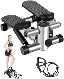 OUROAD Mini Stepper, Aerobic Exercise Stepper Machine with Digital Display and Resistance Bands for Low-Impact Cardio and Leg Training