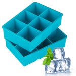 Webake 2 Inch Large Ice Cube Trays, Flexible Silicone Ice Cube Tray for Whiskey, Cocktails and Treats, BPA Free, Easy Release, Large Square Ice Cube Molds, Pack of 2