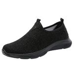 Extra Wide Fit Trainers for Women Lightweight Slip on Running Shoes Comfortable Diabetesal Heel Painal Tennis Shoes Casual Walking Buffer Fitness Sneakers Non Slip Memory Foam Jogging Shoes (Black, 5)