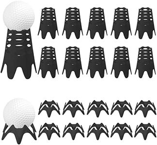 20pcs Golf Tees, Outdoor Indoor Plastic Golf Simulator Tees Practice Training Golf Mat Tees for Home Outside Sports-Lover Athletes (10 Tall & 10 Small, Black)