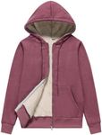 Flygo Women Winter Hoodies Zip Up Fleece Sherpa Lined Warm Sweatshirts Jacket(Burgundy-M)