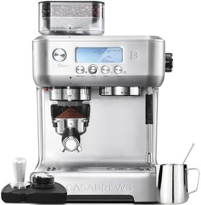 CASABREWS Espresso Machine with Grinder, Professional Coffee Maker with Milk Frother Steam Wand, Barista-Quality Cappuccino Latte Machine with LCD Display, Great for Coffee Enthusiasts