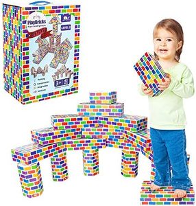 Deluxe Jumbo Cardboard Blocks 42-Pack Extra-Thick Cardboard Building Blocks Mini Whale Paper Brick Toy