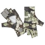 Simms SolarFlex UPF 50 Fingerless Fishing Gloves, Unisex, Riparian Camo, X-Small