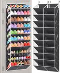 UVIAHOMI 30 Pairs Over the Door Shoe Organizer, Clear Pockets Hanging Shoe Storage for Closet, 10-Tier Door Shoes Rack Storage Fit All the Family's Sneakers, Boots, Heels, Dark Grey