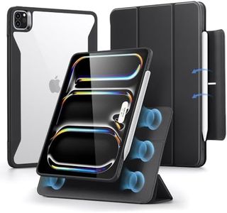 ESR for iPad Pro 13 Inch Case M4(2024), iPad Pro 13 Case with Pencil Holder, Removable Magnetic Cover, Vertical Stand, Fully Supports Pencil Pro and Pencil(USB-C), Rebound 360 Series, Black