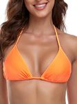 Ocean Blues Women's Orange Triangle Bikini Top Tie Back Swimsuit Top Halter Swimwear Size XX-Large