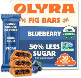 Olyra Blueberry Fig Bars, Organic Snacks, Healthy Snacks for Adults and Kids, Low Sugar, Vegan, Office Breakfast Bars, USDA Certified Organic, Non GMO (Pack of 30)