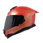 Steelbird SBH-57 Fighter ISI and DOT Certified Full Face Helmet for Men and Women with Inner Chrome Sun Shield (X-Large 620 MM, Glossy Sunset Flames)