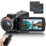 PEAWOLCY Video Camera Camcorder Full HD 1080P 36MP 30FPS Digital YouTube Vlogging Camera Video Recorder with Night Vision 3.0 Inch 270 Degree Rotation IPS Screen 16X Zoom Remote Control, 2 Batteries