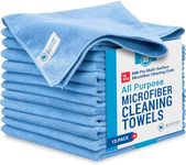 MW Pro Multi-Surface Microfiber Towel – 12 Pack | Premium Cleaning Cloth | Clean, Buff, Dust, Polish, Absorb | Large 16"x16" (Blue)