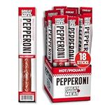 Hot Pepperoni Sticks Box, 18 x 22g Caddy by Great Canadian Meat, Meat Snacks, Pepperoni Meat Sticks Box For Carnivores. Perfect For Snacking, Gluten Free, High In Protein