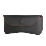 TORRO Glasses Case – Genuine Leather Soft Glasses/Sunglasses Case with Microfibre Lining and Nose Bridge Support (Black)