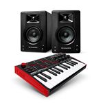 Recording Studio Bundle - AKAI Professional MPK Mini MK3 MIDI Keyboard Controller and 3.5" Studio Monitor Speakers with Music Production Software