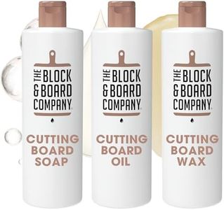 The Block & Board Company Specialist Chopping Board Complete Kit Food Grade Soap, Wax & Oil | Cleans, Nourishes, Seals & Protects Wood, Butcher Blocks, Countertops & Utensils | 3 Piece Set