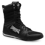 Lonsdale Mens Contender Boxing Boots Full Lace Up Sport Shoes Trainers Footwear Black/White UK 9