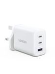 UGREEN USB C Charger 65W GaN Fast Charger 3-Port PD Charger UK Plug Compact Travel Adapter Compatible with MacBook Pro/Air, iPad Pro/Air, iPhone 17 Pro/Air/17/16, Galaxy S25/S24, Pixel, etc (White)