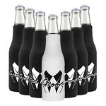 LADY & HOME Set of 7 Stag Party Beer Can Cooler Sleeves - Groom and Groomsman Can Cooler - Collapsible Koozies for Bachelor Party (A21022BK-H-P)