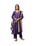 Amazon Brand - Myx Women's Rayon Salwar Suit (AW24-MYX-SKD-VN-07_Deep Purple_L)