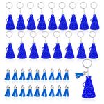 Prasacco 18 Pcs Acrylic Cheer Keychain Mini Megaphone Keychain with Tassel Cheer Gifts Keychain Blanks Cheerleading Team Gifts (Blue), Blue, One size