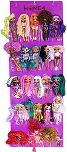 HOME4 Hanging Over The Door Storage Organizer Holder Compatible with Surprise Toys Dolls OMG Bar bie LOL (Purple)