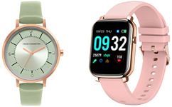 French Connection Analog Women's Watch with F1 Touch Screen Women's Smartwatch - Rakhi Gifts for Sister, Green