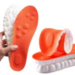 Memory Foam Insoles with Arch Support for Women Men,Comfort Massage Insoles Replacement Shoe Inserts for Trainers Sneakers Sports Shoes Work Boots,Breathable,Shock Absorption (8/8.5UK, Orange)