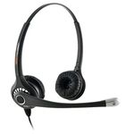 Agent 800 Binaural Noise Cancelling Headset with U10P Bottom Cable works with Mitel, Nortel, Avaya Digital, Polycom VVX, Shoretel, Aastra + Many More