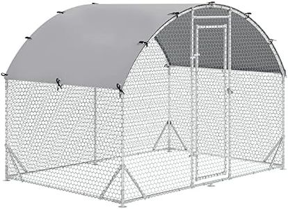 PawHut Walk In Chicken Run Galvanised Chicken Coop Hen Poultry House Cage Pet Playpen Garden with Water-Resist Cover, 2.8 x 1.9 x 2m
