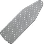 MZXcuin 15” x 54” Padded Ironing Board Cover Scorch Resistant, Cotton Iron Cover with Padding Heat Reflective Heavy Duty Pad … (Gray dot, 15" x 54")