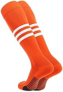 TCK Performance Baseball/Softball Socks (Orange/White, Large)