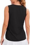 JOYSPELS Ice Silk Workout Tank Tops for Women Cool-Dry Sleeveless Loose Fit Yoga Shirts Athletic Black