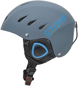 STOMP Ski & Snowboarding Snow Sports Helmet with Build-in Pocket in Ear Pads for Wireless Drop-in Headphone (Matte Blue, Large)