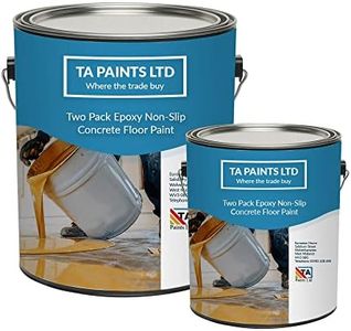 T A Paints Ltd Non Slip Epoxy Resin Garage Floor Paint Heavy Duty Two Pack Epoxy Concrete Floor Paint Coating (2.5L BS 00 A 05 Grey)