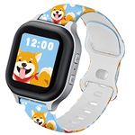 Mingmc Cartoon Printed Band Compatible with Gabb Watch Bands Gizmo Watch Band Replacement ,20mm Print Sport Soft Silicone Wristbands Adjustable Strap for Verizon Gabb Wireless Kids Watch 1/2 (Blue