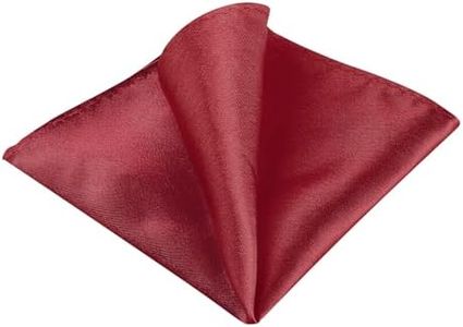 Allegra K Men's Pocket Squares Handkerchiefs Solid Color for Wedding Party Wine red One Size