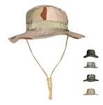 RhinoKraft Military Tactical Boonie Hats for Men Women for Camping, Outdoor Adventure, Safari, Travelling ! UPF 50+ UV Protection Wide Brim Beige