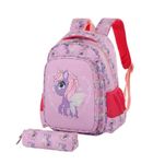 Unisex Children Kids Girls Boys Various Characters Printed Backpacks Rucksack School Bag Matching Pencil Case Set (Little Pony Unicorn)