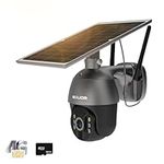 S600 3G/4G LTE Outdoor Solar Powered Cellular Security Camera Wireless,Pan Tilt 360°View Spotlight,1080p Night Vision,2 Way Talk,PIR Motion Sensor,No WiFi,Soliom