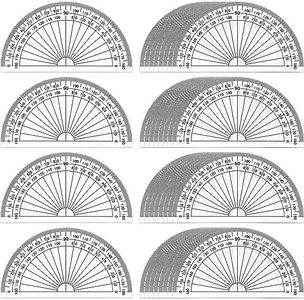 100 Pcs 4 Inch Clear Plastic Protractor Bulk Math Protractors Set 180 Degrees Geometry Protractor Drafting Tools for Classroom Industry Office School Supplies